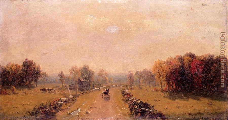 Carriage on a Country Road painting - Sanford Robinson Gifford Carriage on a Country Road art painting